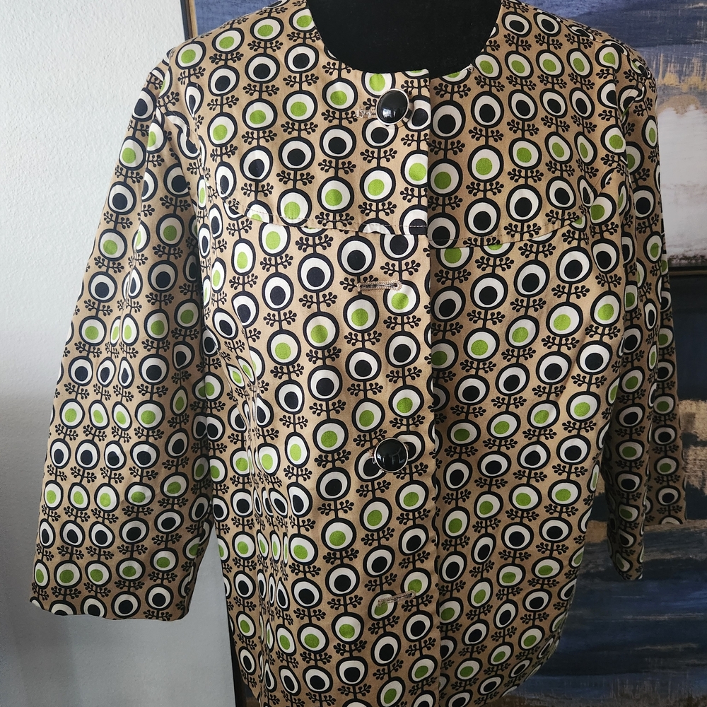 RQT X Large Beige/Green/Black Long Sleeve Lightweight Shirt Jacket